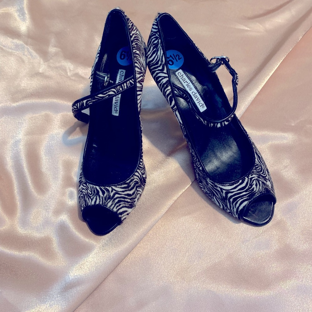 NWOB Charles David calf hair heels. Size 6.5